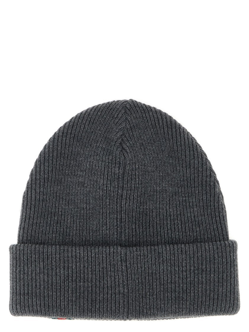 Gucci Web Detail Ribbed Wool Beanie