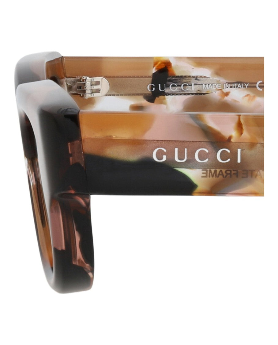Gucci Square-Frame Recycled Acetate Sunglasses With Tortoiseshell Pattern