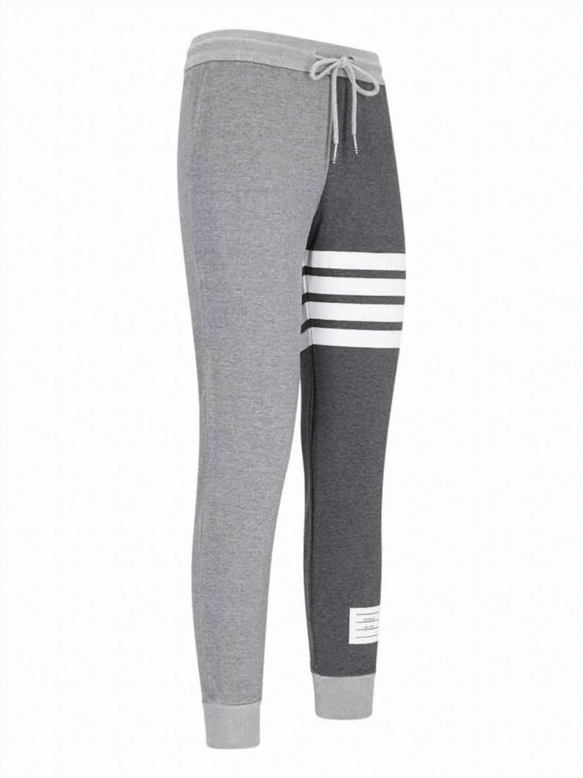 Thom Browne Two-Tone Jogger Pants With Drawstring Waist