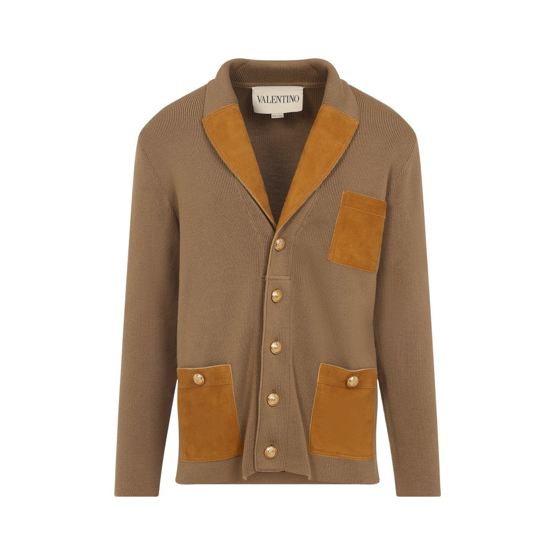 Valentino Light Brown Virgin Wool Cardigan