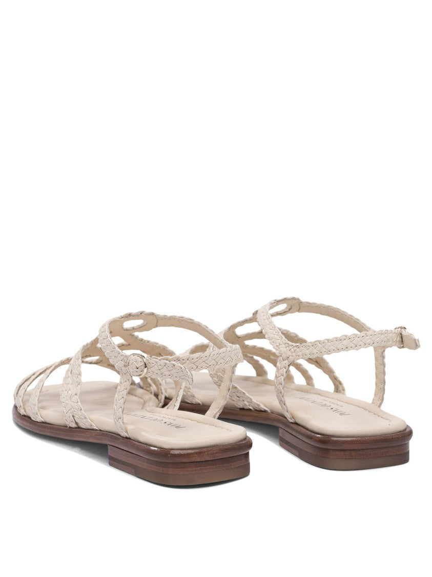 Pons Quintana Braided Leather Sandals With Adjustable Ankle Strap