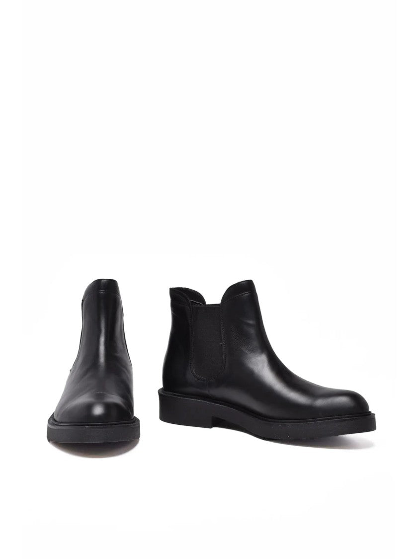 Gianluca Giordano Black Leather Rubber Ankle Boots