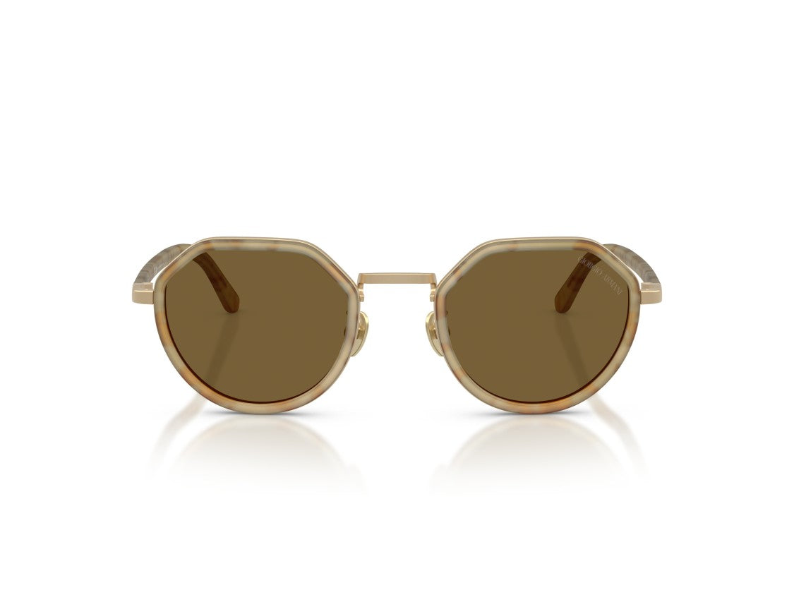 Giorgio Armani Gold 0Ar6181 Translucent Octagonal Sunglasses