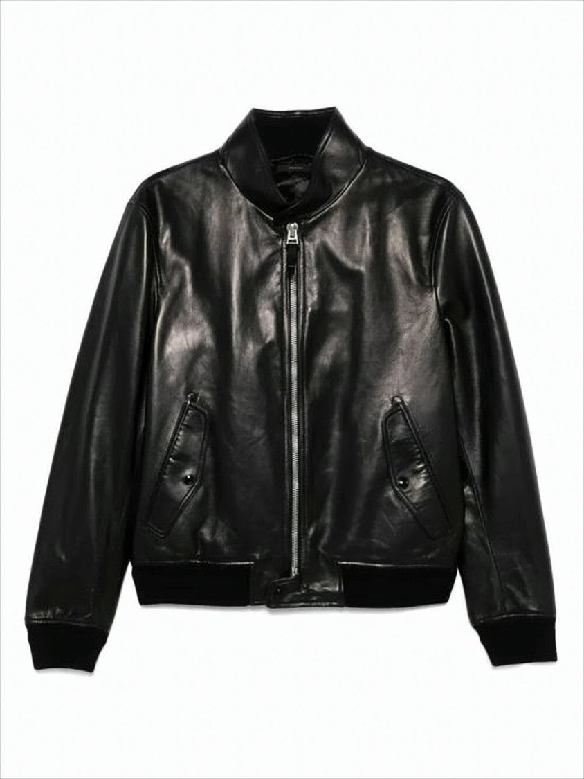 Tom Ford Lambskin Leather Jacket With Minimalistic Design