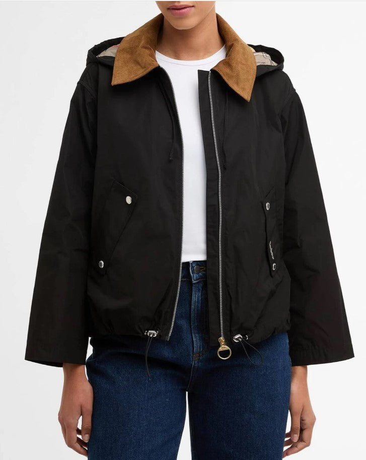 Barbour Waterproof Jacket With Contrasting Corduroy Collar