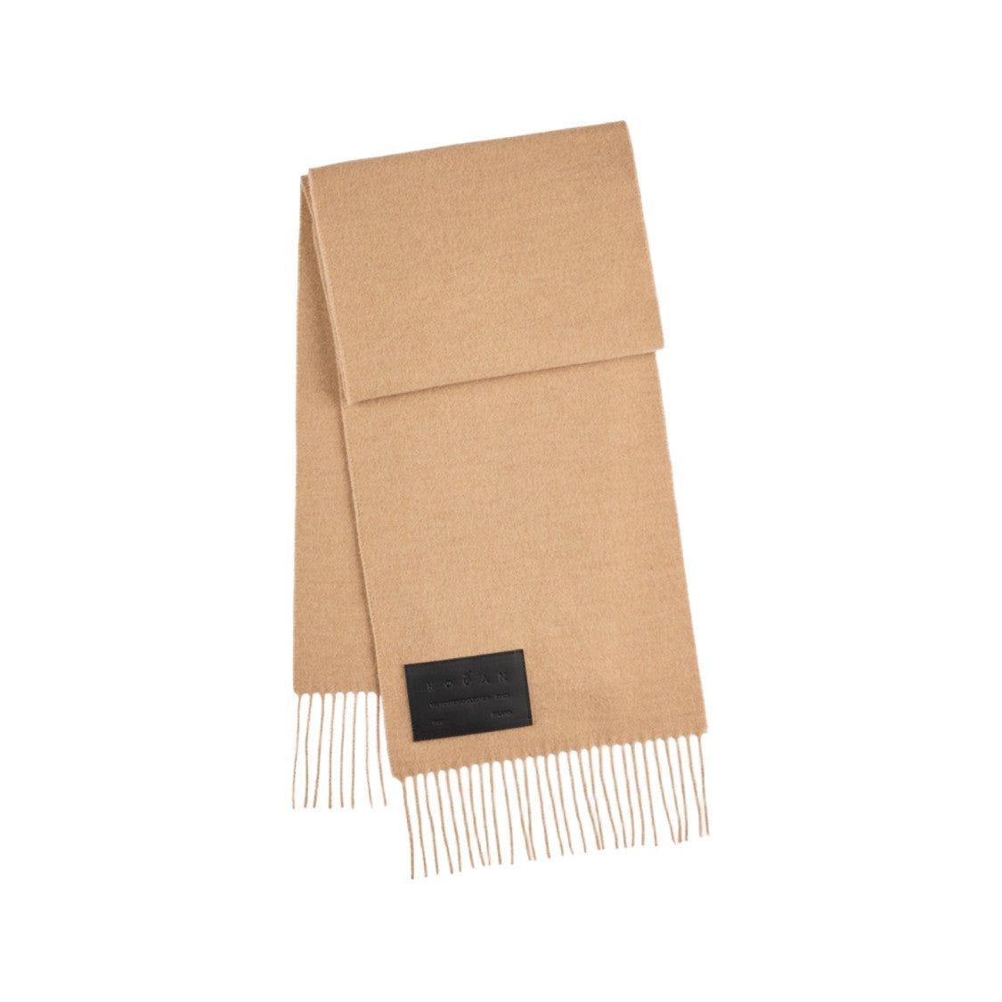 Hogan Cashmere-Wool Blend Beige Scarf With Fringed Edges