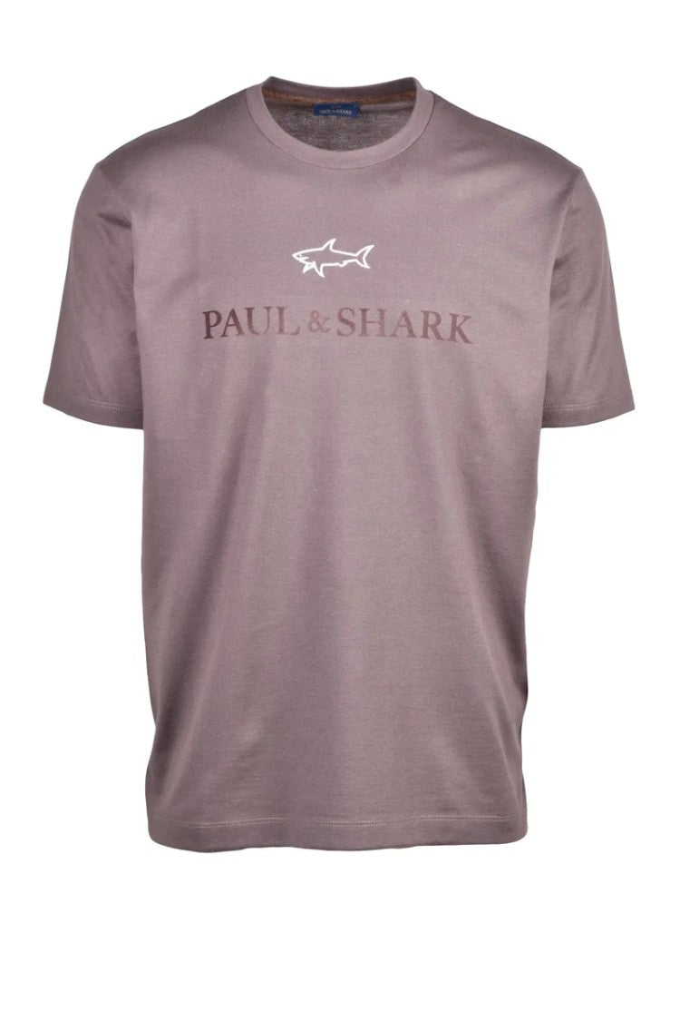 Paul & Shark Brown Cotton Men T-Shirt