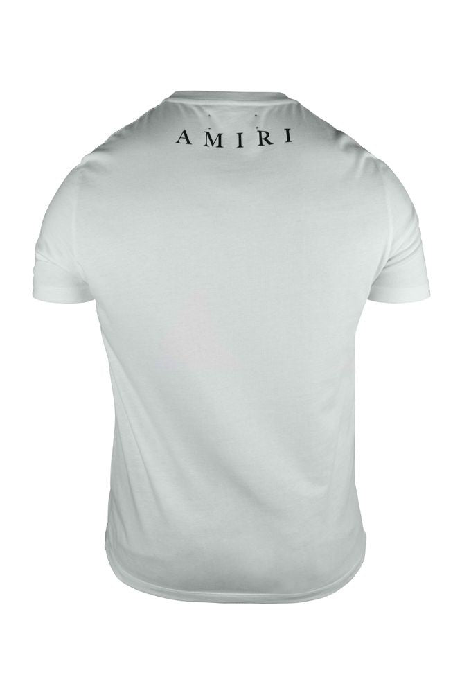 Amiri White Cotton T-Shirt With Signature Logo Details
