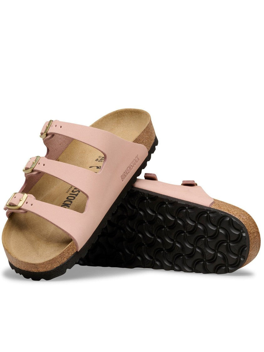 Birkenstock Florida Slip On Gold Buckle Sandals