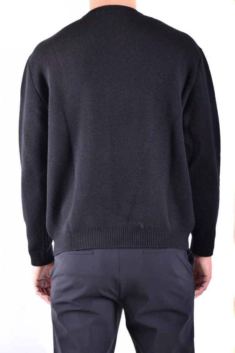 Moschino Black Knitwear With Crew Neck And Signature Logo