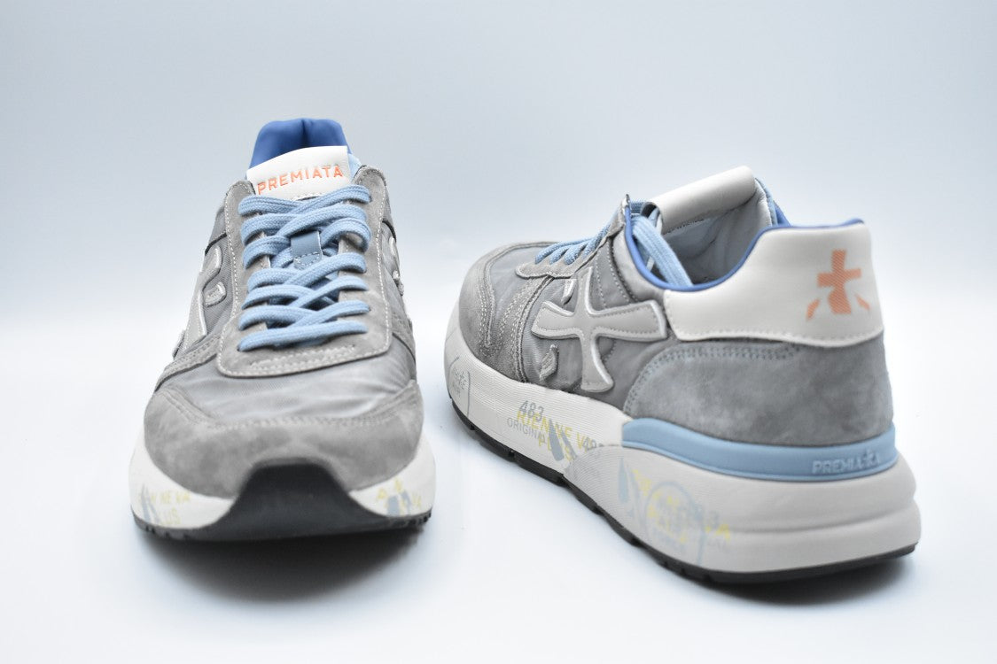 Premiata Low Sneakers In Grigio Azzurro