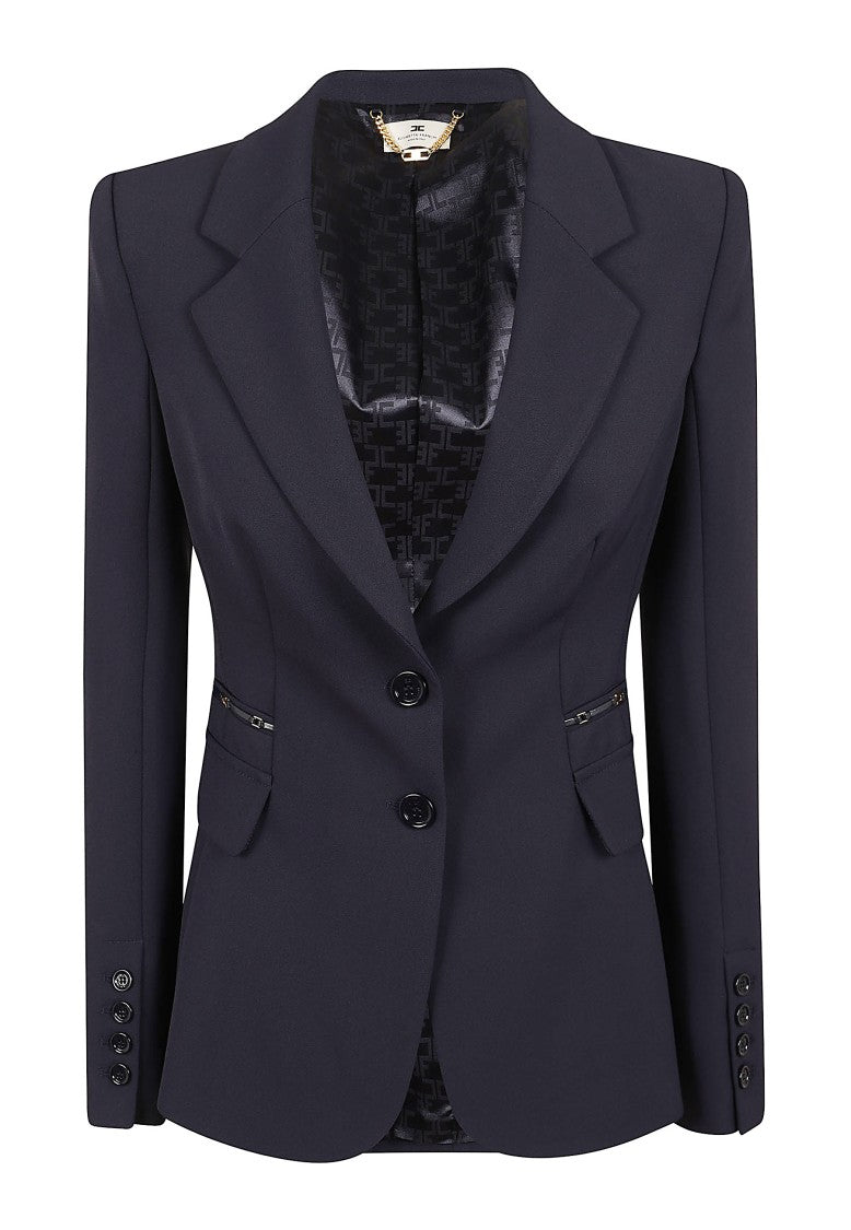 Elisabetta Franchi Slim-Fit Double-Stretch Crepe Horsebit Blazer
