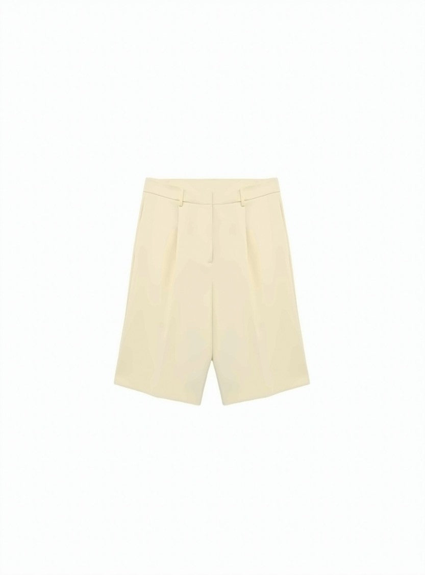 Alpha Studio High-Waisted Cadì Bermuda Shorts