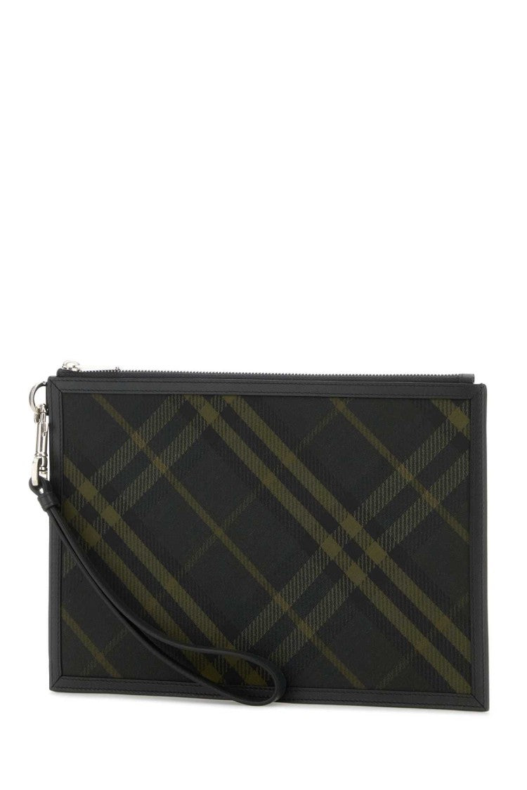 Burberry Embroidered Canvas Clutch