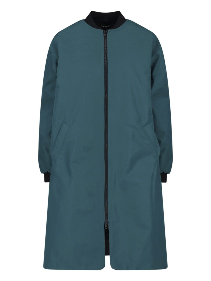 Cape Concept Blue Water-Repellent Contrast-Collar Econyl Jacket