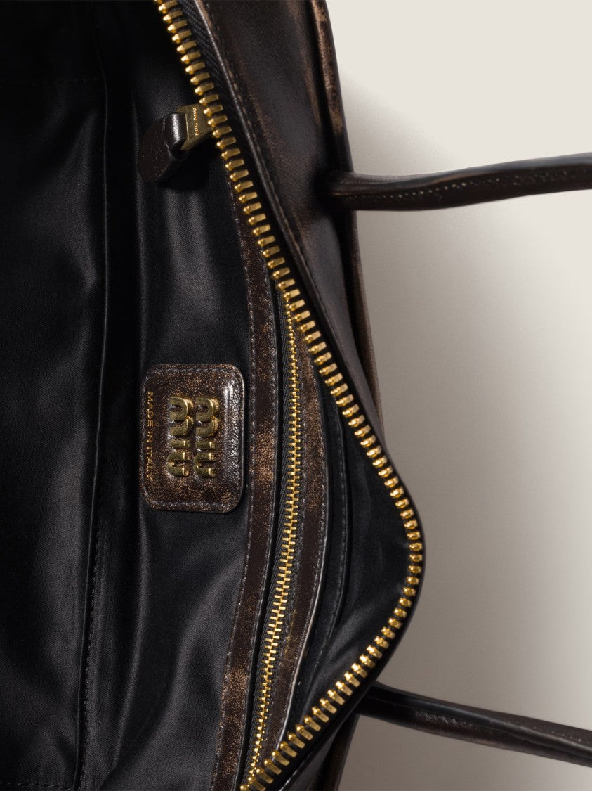 Miu Miu Brown Beau Nappa Leather Handbag