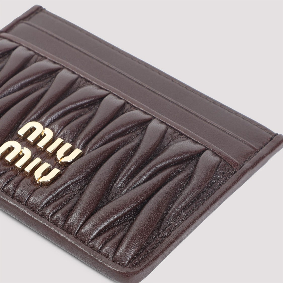 Miu Miu Brown Lamb Leather Cardholder