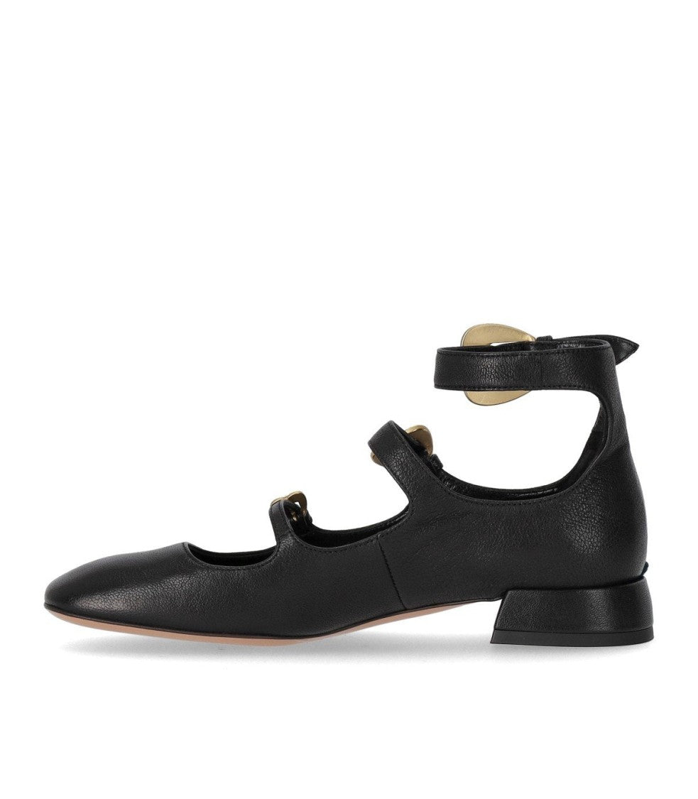 A. Bocca Black Ballet Flat With Straps
