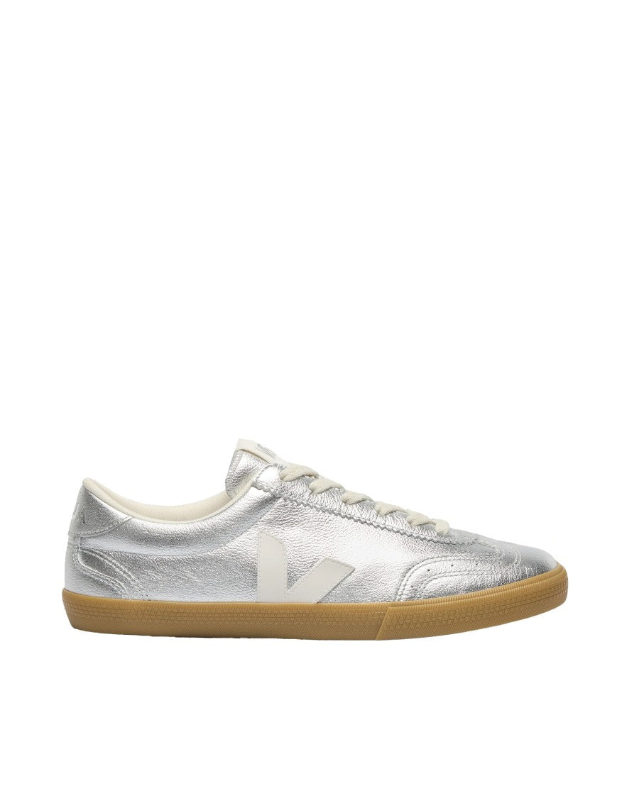 Veja Vintage-Inspired Low-Top Sneakers In Metallic Silver
