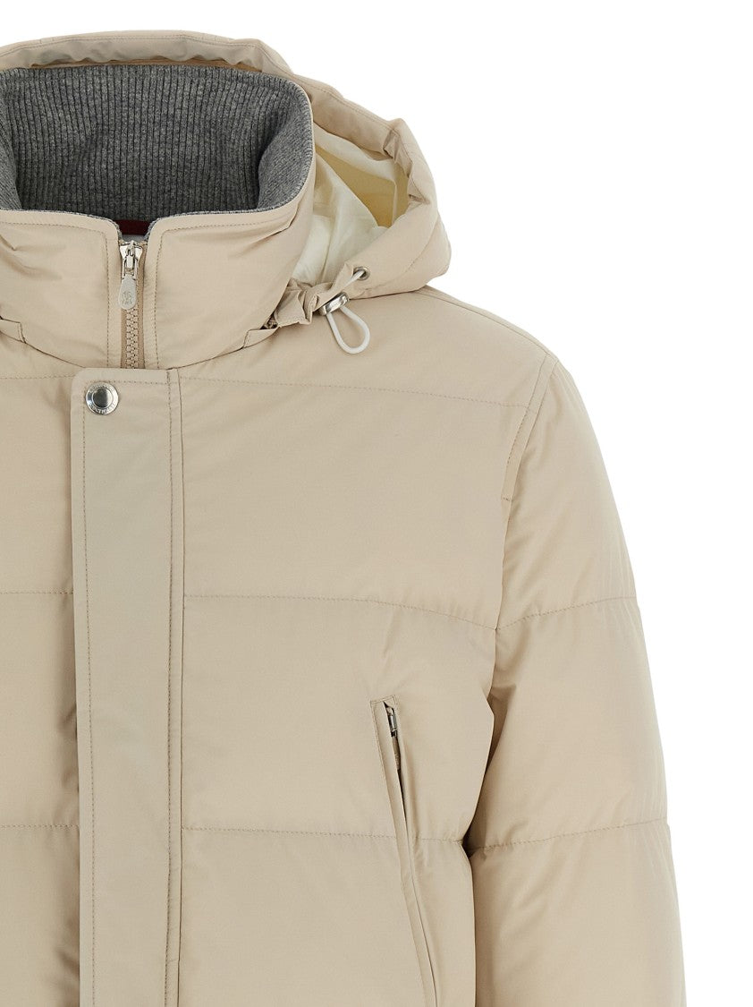 Brunello Cucinelli Knit Insert Down Jacket