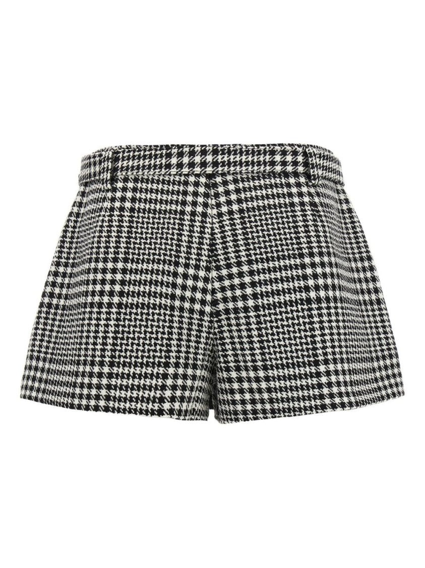 Self-Portrait Classic Houndstooth Mini Skirt With Decorative Pockets
