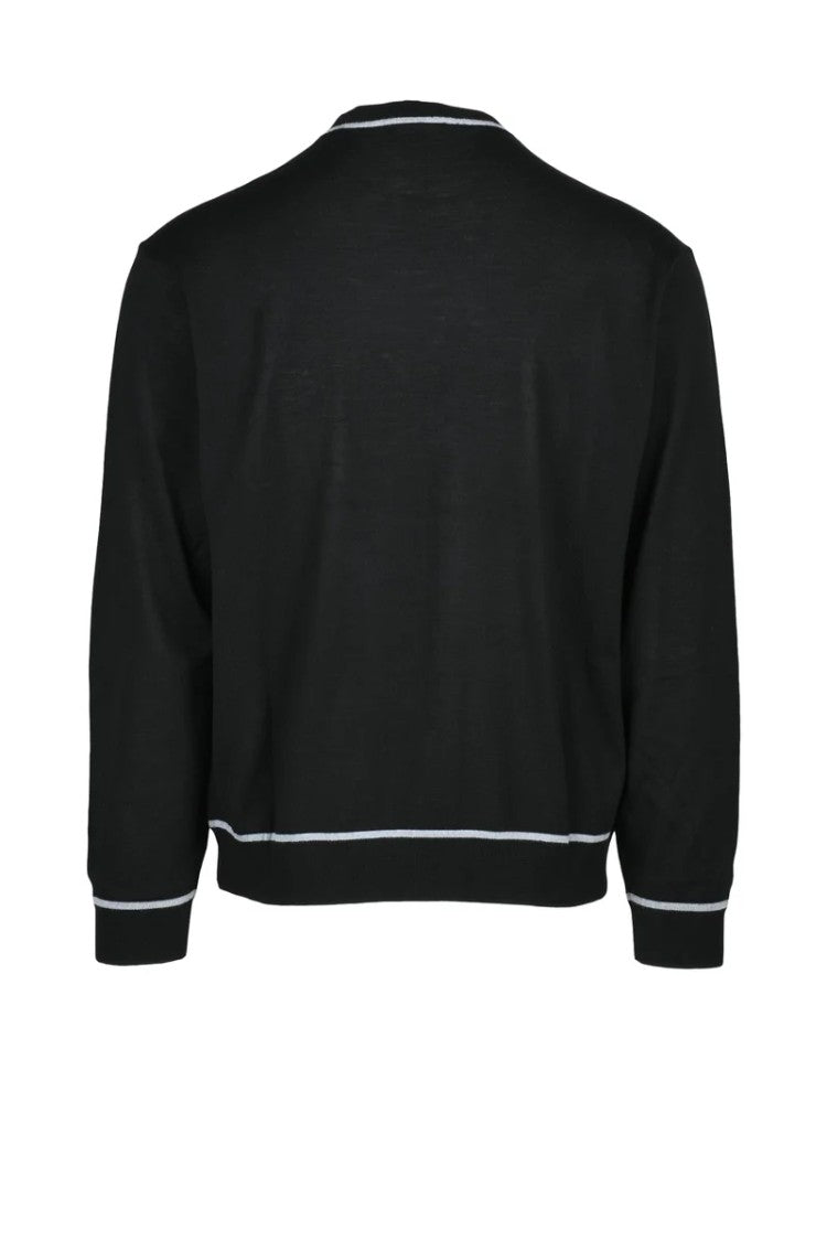 Emporio Armani Fine Knit Sweater Virgin Wool - Black