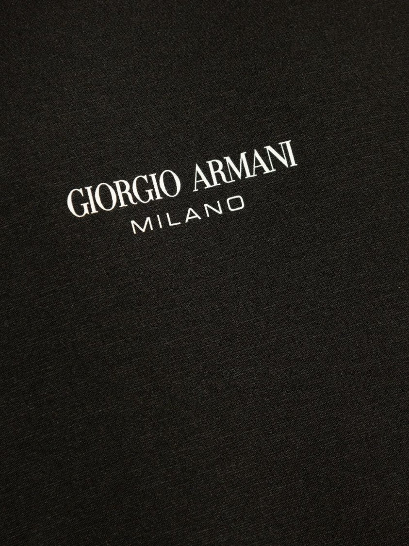 Giorgio Armani Crew Neck Sweater With Ribbed Cuffs And Logo Detail