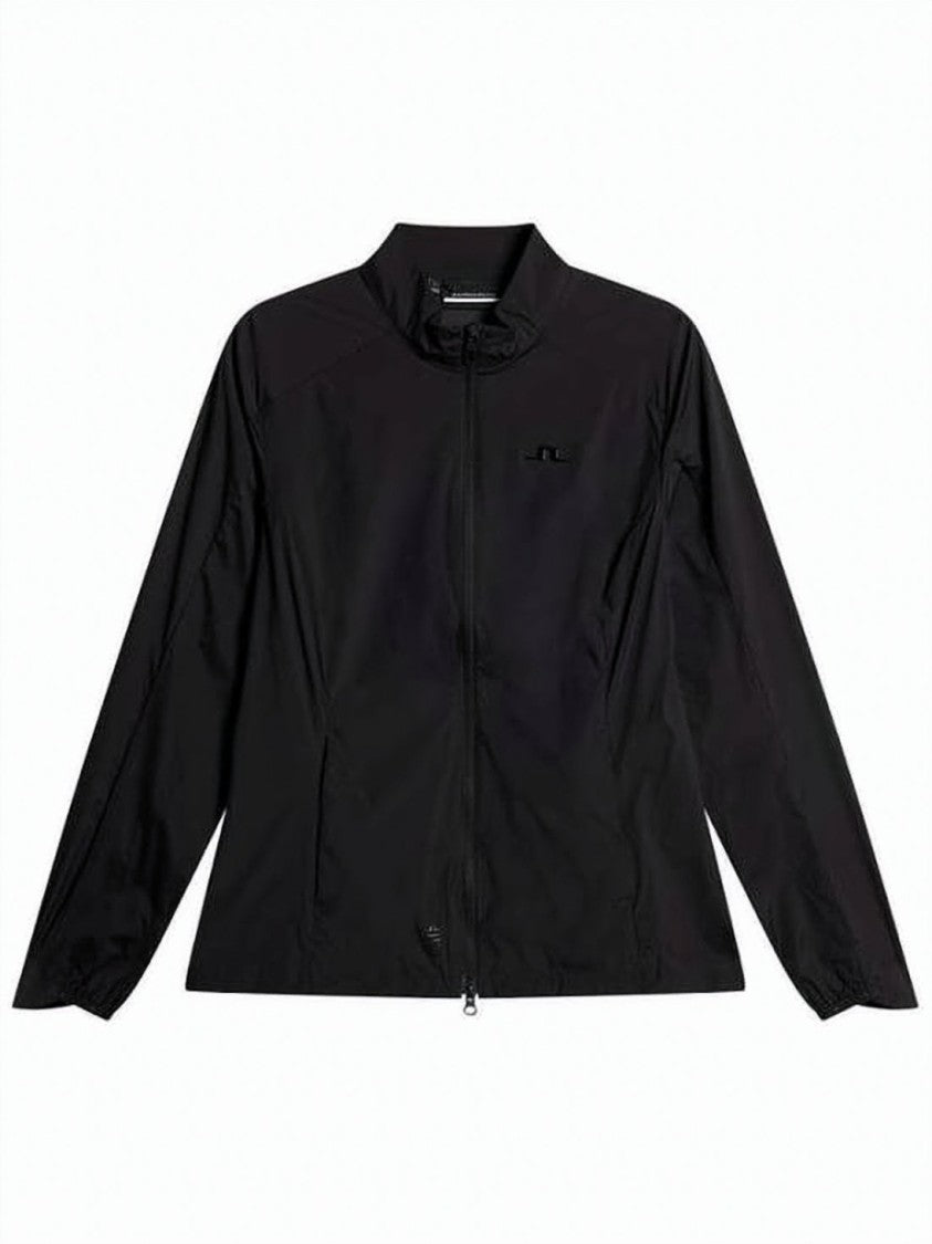 J Lindeberg Minimalist Black Jacket With Front Zipper Closure