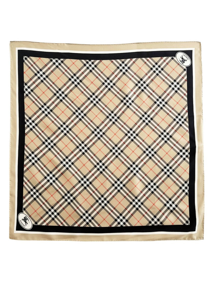 Burberry Square Plaid Scarf With Bold Border
