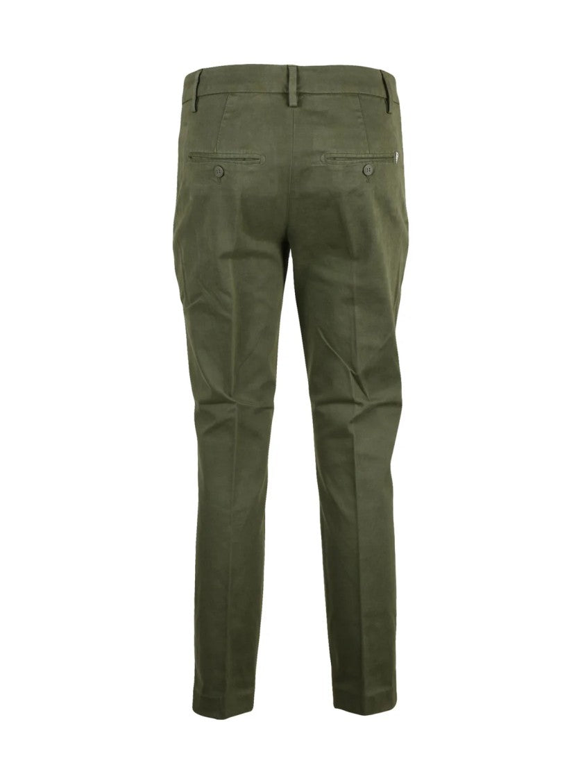 Dondup Military Green Perfect Slim-Fit Stretch Cotton Trousers