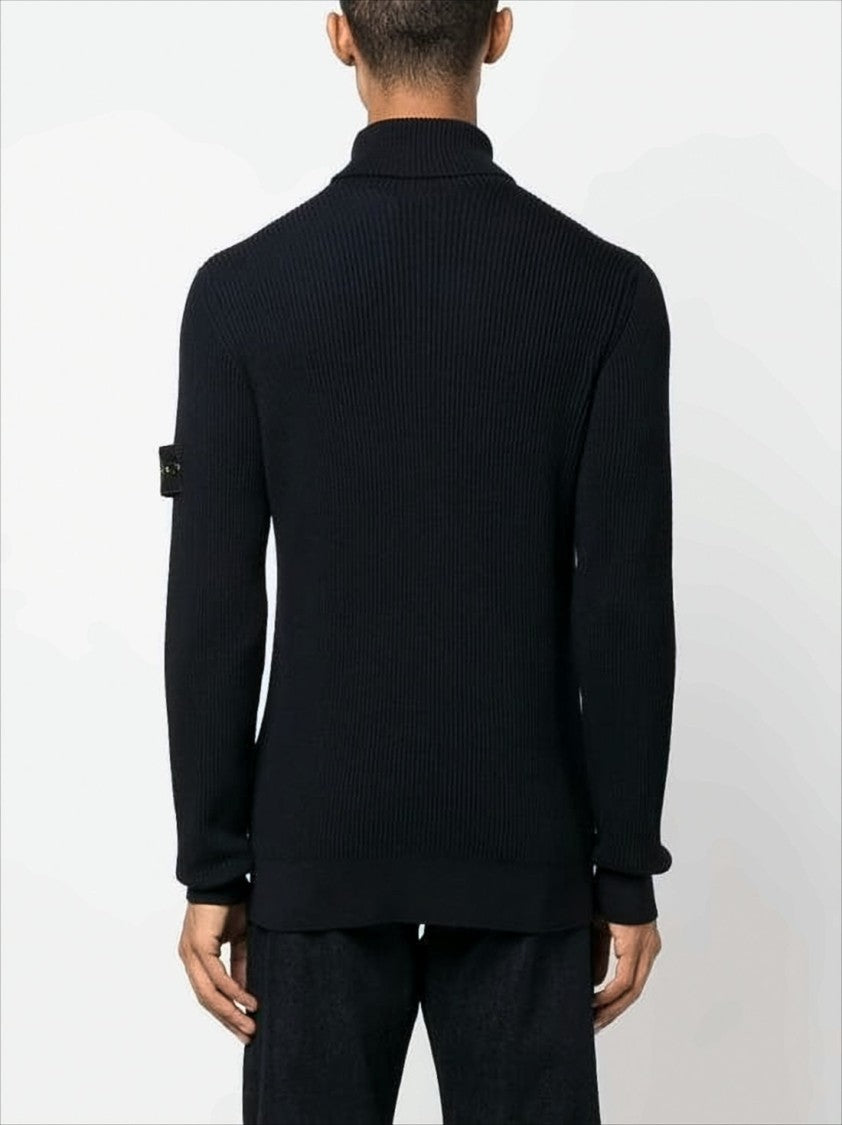 Stone Island Ribbed Knit Turtleneck Sweater