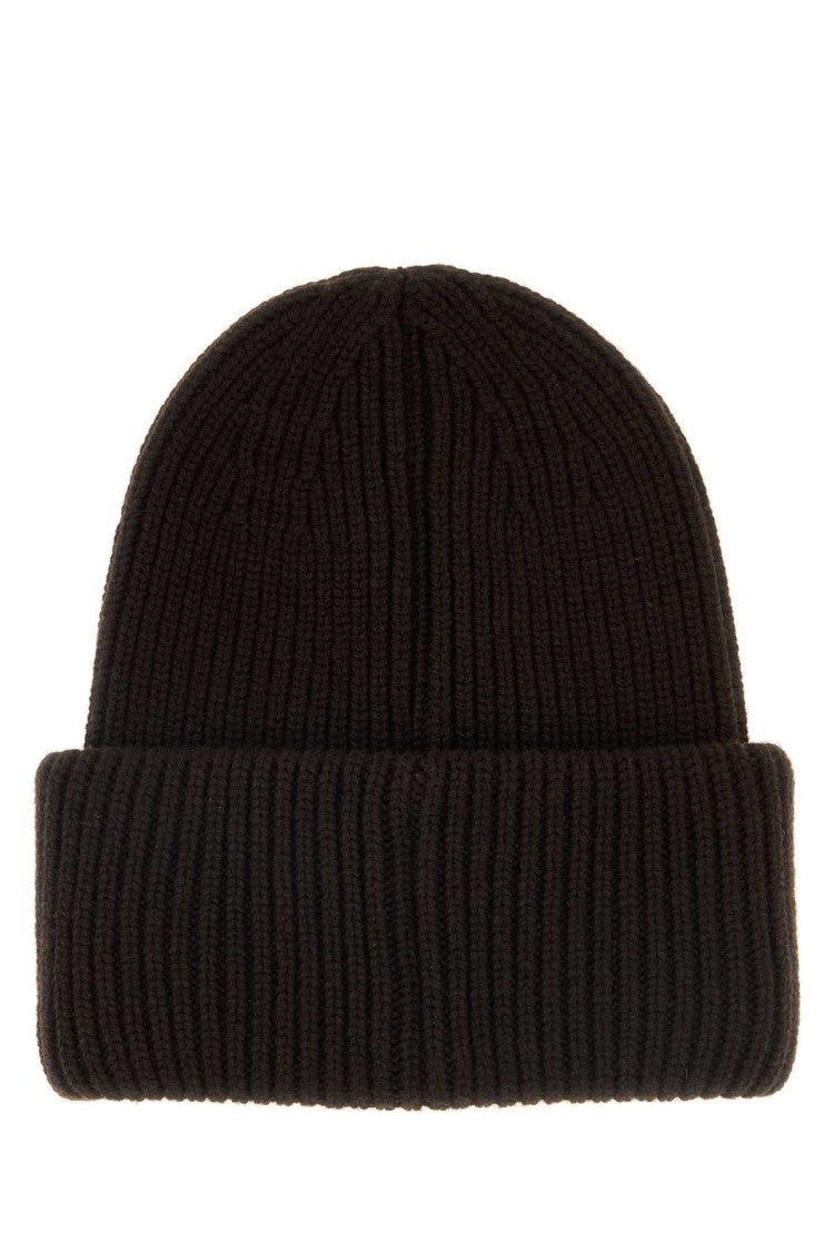 Moncler Dark Brown Wool Blend Beanie Hat