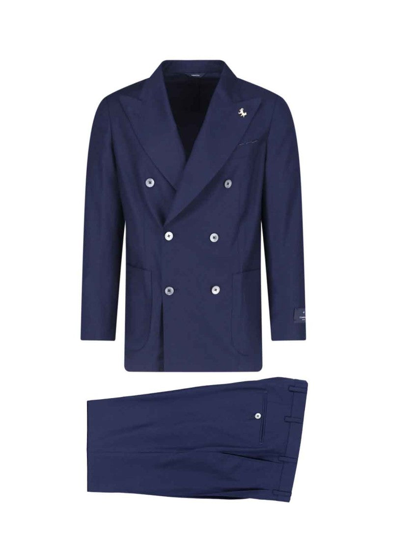 Tombolini Deep Blue Virgin Wool Double-Breasted Suit