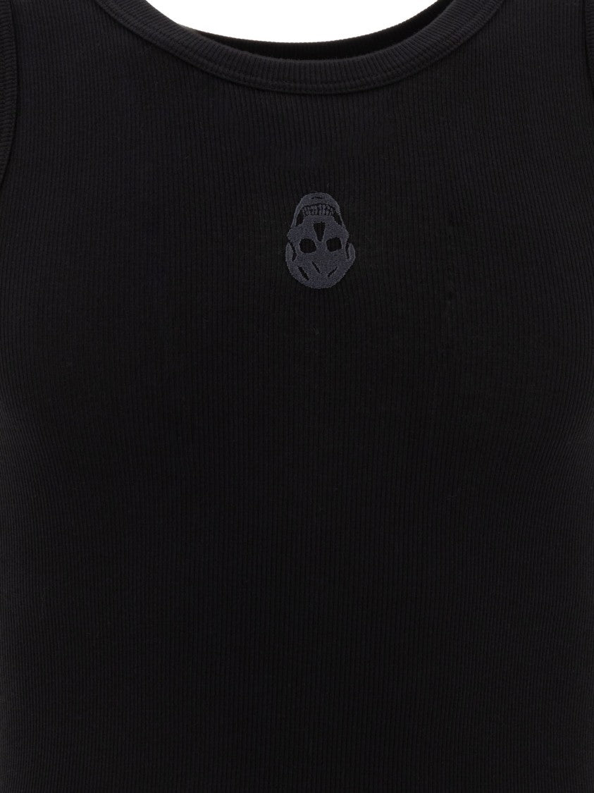 Alexander Mcqueen Black Ribbed Tank Top