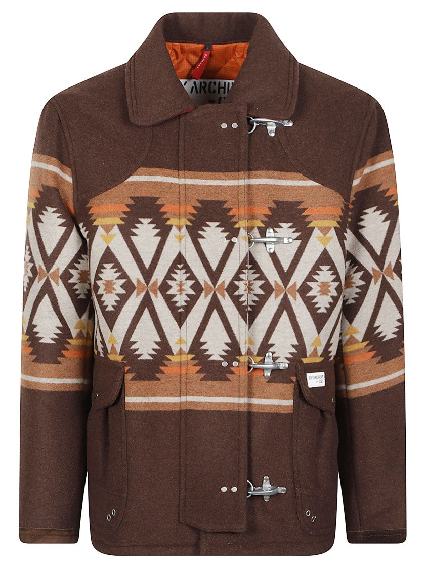 Fay 4 Ganci Jacquard Desertcode Archive Toggle Wool Jacket