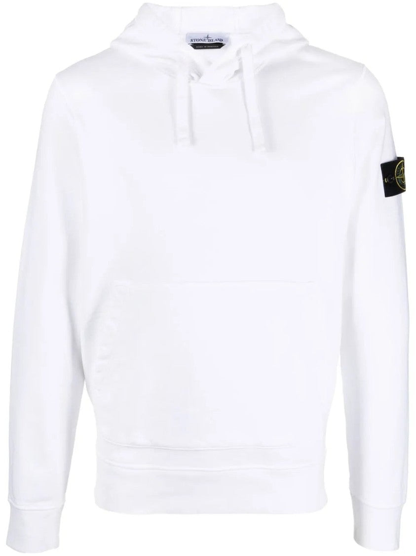 Stone Island Hoodie In Organic Cotton Fleece