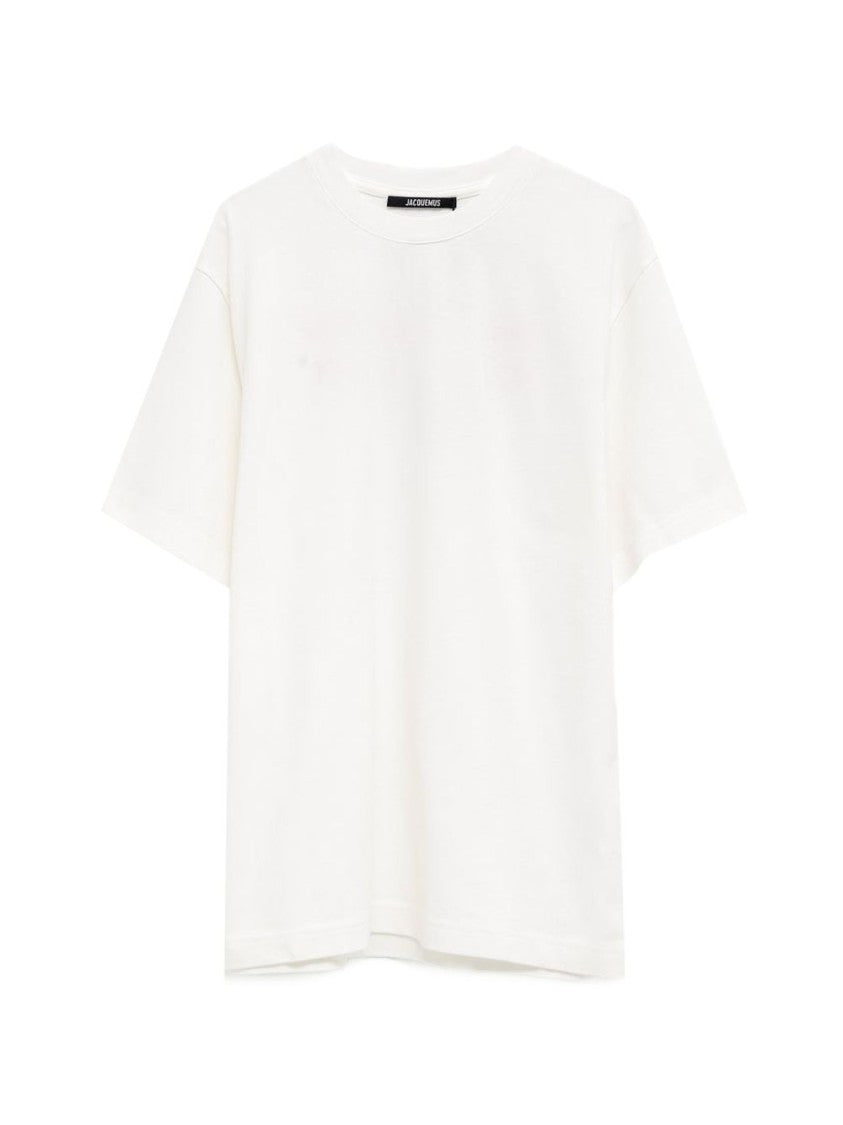 Jacquemus Minimalist White Cotton T-Shirt With Bold Logo