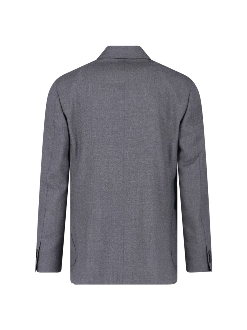 Lardini Tailored Double-Breasted Suit With Decorative Flower Pin