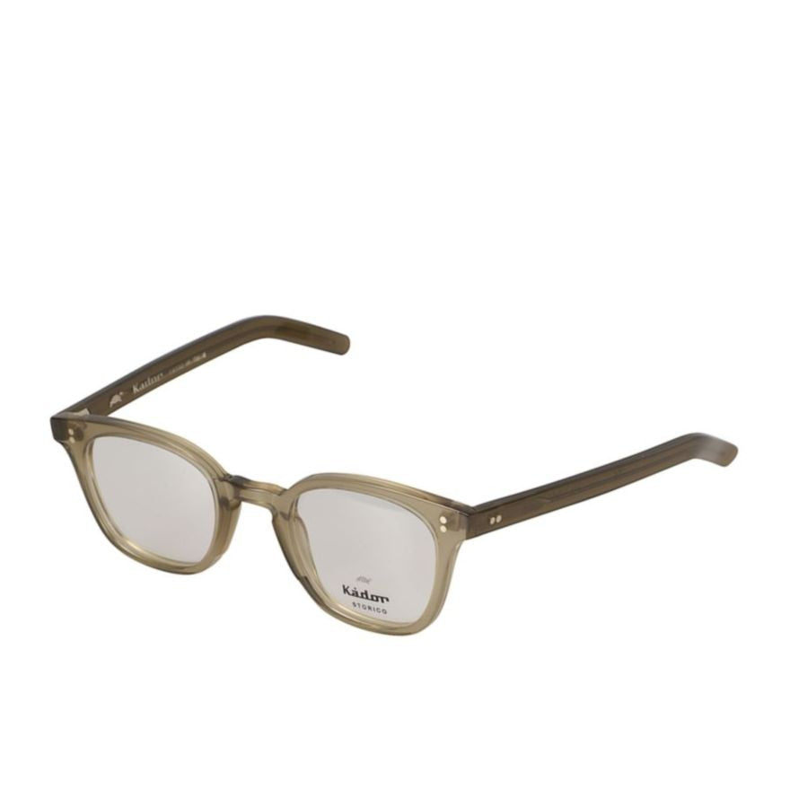 Kador Klassiko Translucent Brown Rectangular Frame Eyeglasses With Metallic Rivets