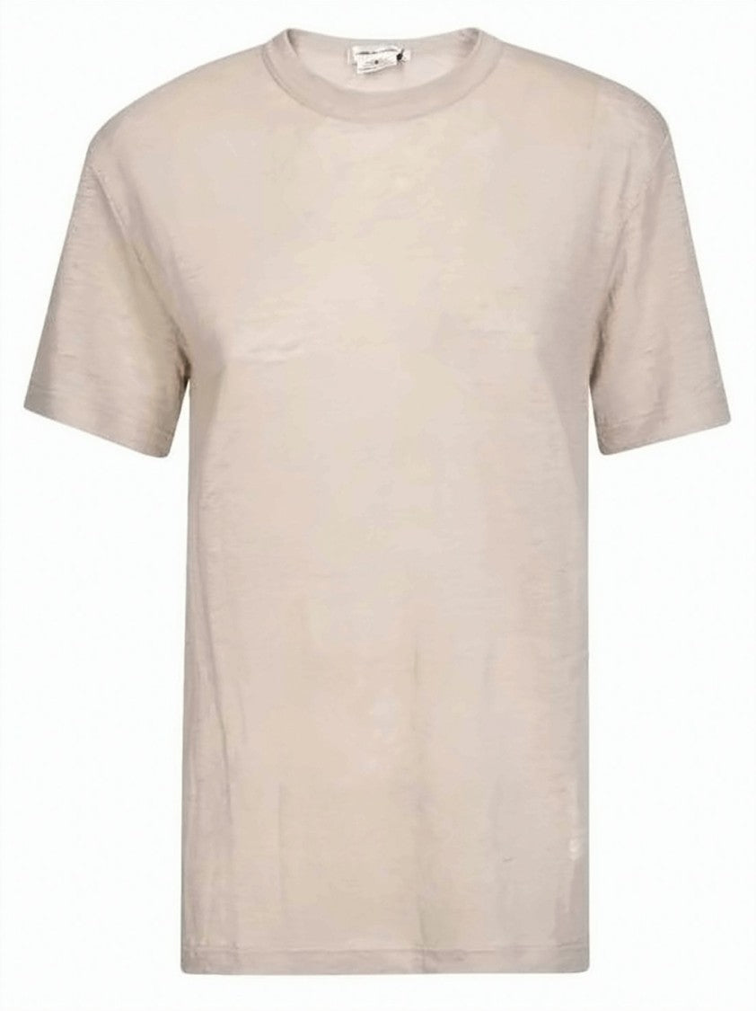 Comme Des Garçons White Short-Sleeved Crew Neck Minimalist T-Shirt
