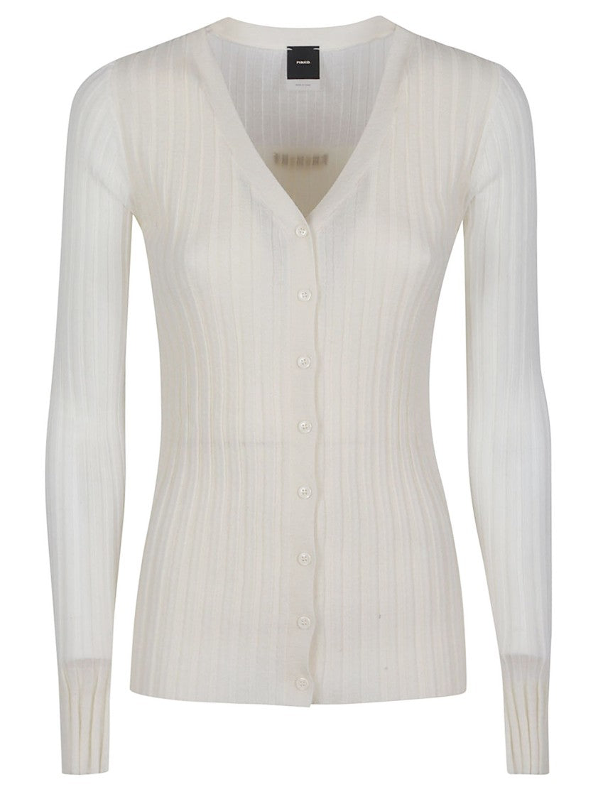 Pinko Caldo V Neck Knit Wool Cardigan