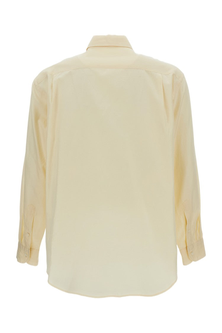 Kaptain Sunshine Ecru Cotton/Silk Blend Twill Shirt