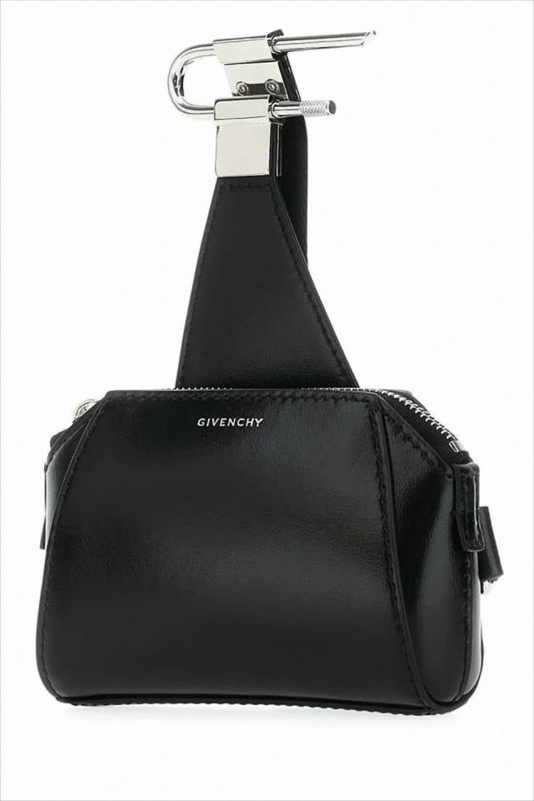 Givenchy Structured Black Calf Leather Crossbody Bag With Signature Detail