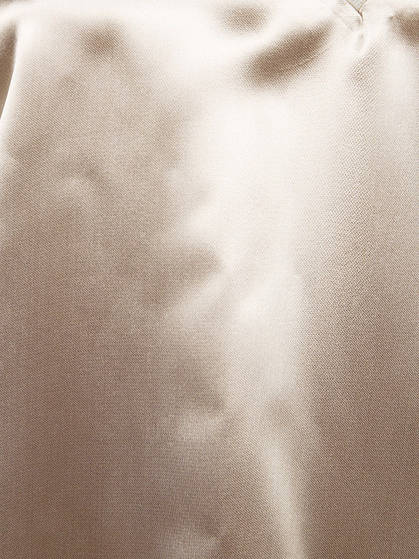 Fabiana Filippi Liquid Satin Top With Sweetheart Neckline