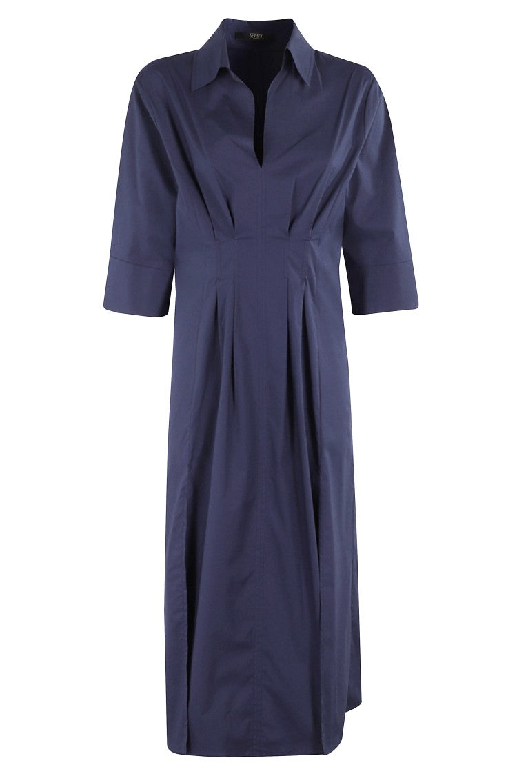 Seventy Stretch Poplin Midi Dress With Kimono Sleeves