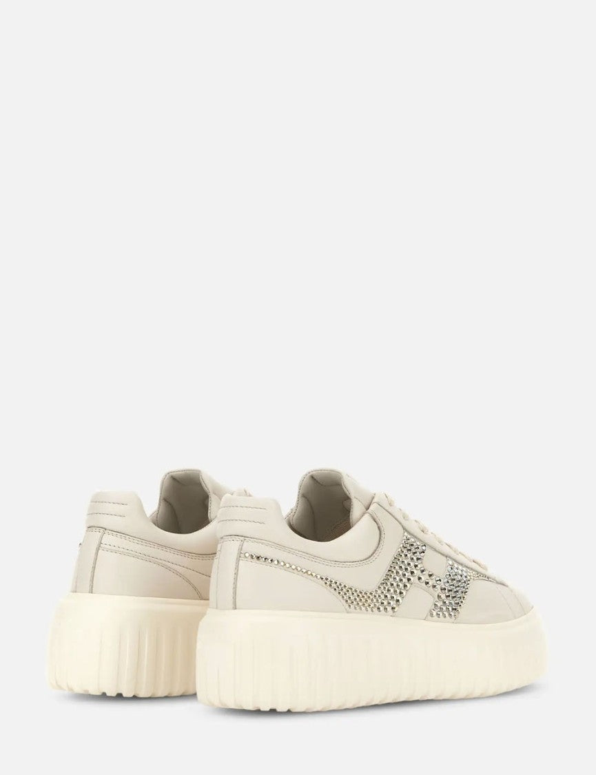 Hogan H-Stripes H Strass Sneakers With Crystal Embellishments