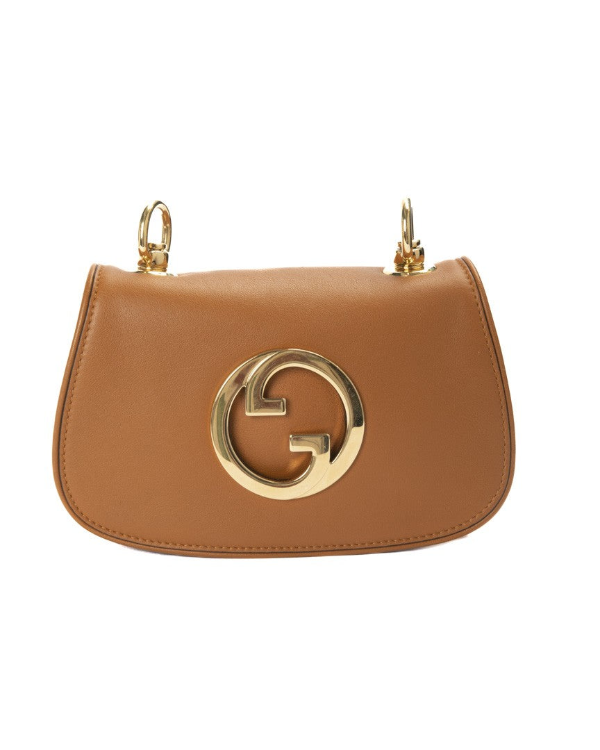 Gucci Camel Blondie Mini Web Leather Shoulder Bag