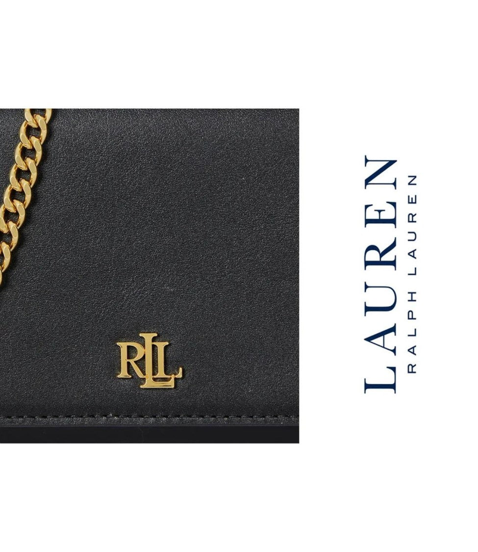 Lauren Ralph Lauren Black Chain Strap Rectangular Clutch