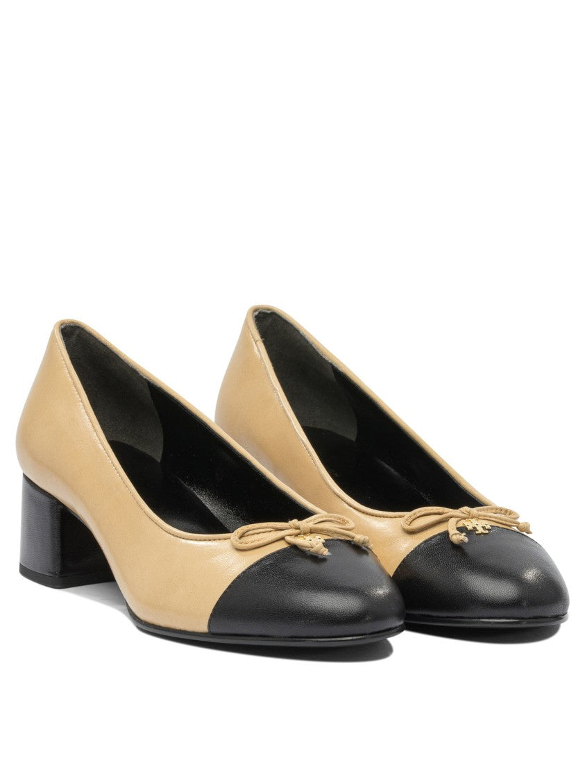 Tory Burch Beige Heeled Shoes With Rounded Toe