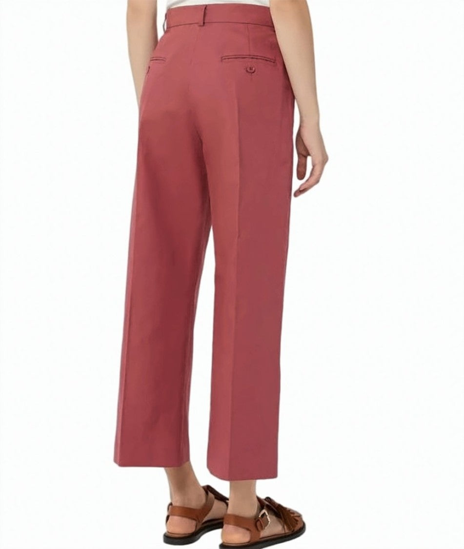 Weekend Cotton Linen Canvas High Waist Trousers